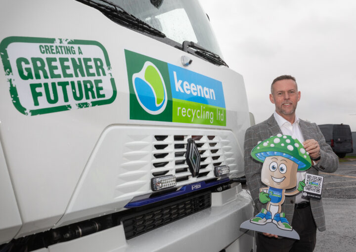 Keenan Recycling-truck and Grant-Keenan in Scotland - digital-food-waste-tracking