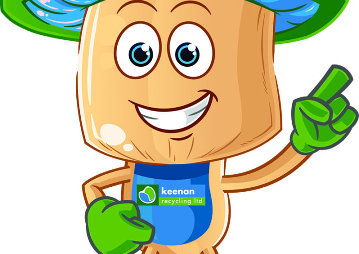 Mushy the Mushroom - Keenan Recycling's mascot