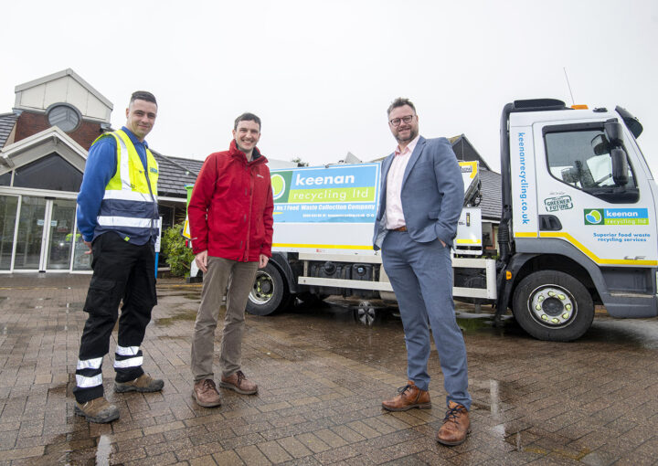 Graham White, Nottinghamshire Healthcare NHS Foundation Trust’s waste and environmental manager with Gary Mills, UK sales manager at food waste specialist Keenan Recycling,