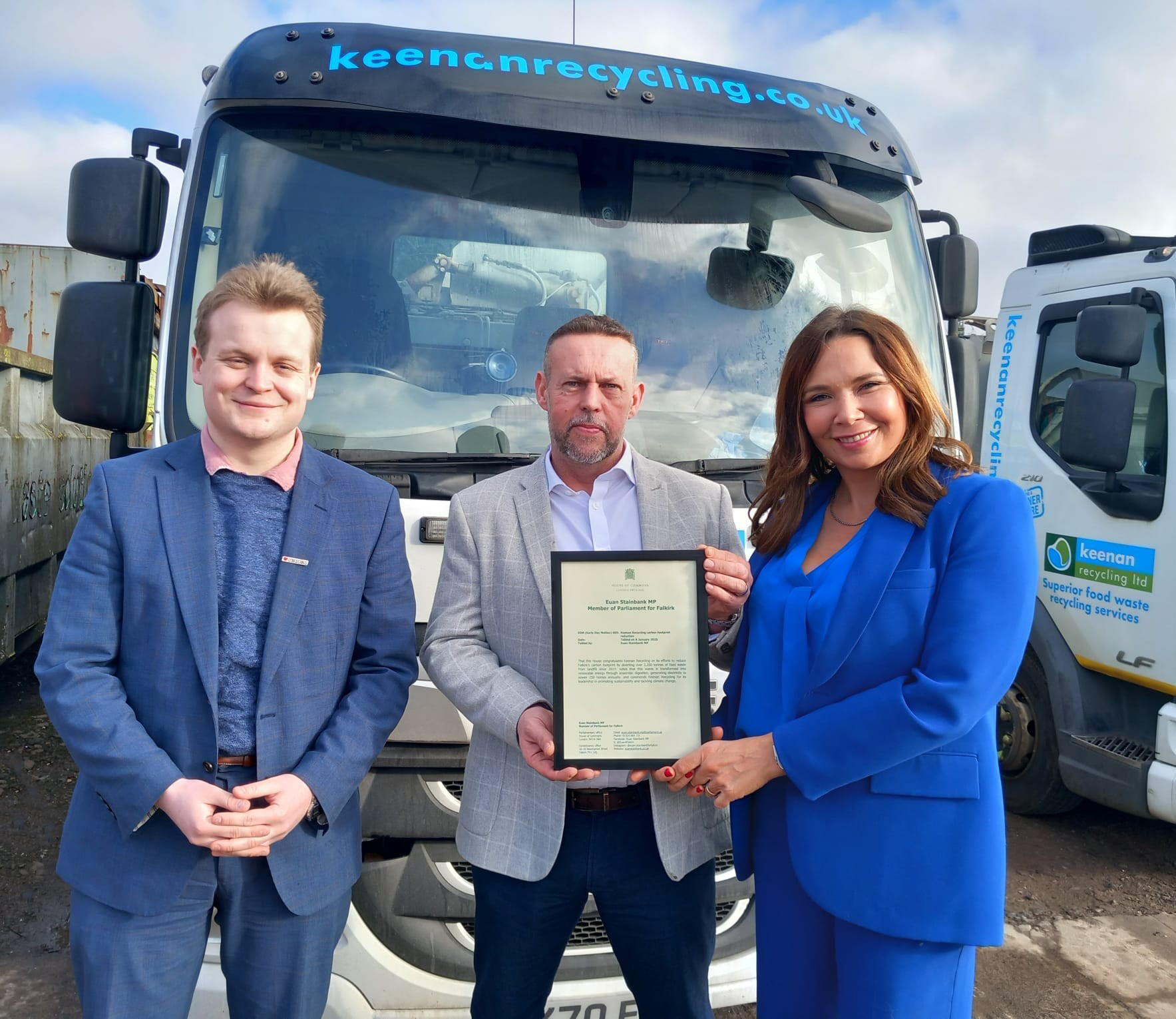 Euan Stainbank MP -Early Day Motion EDM Keenan Recycling Grant Claire